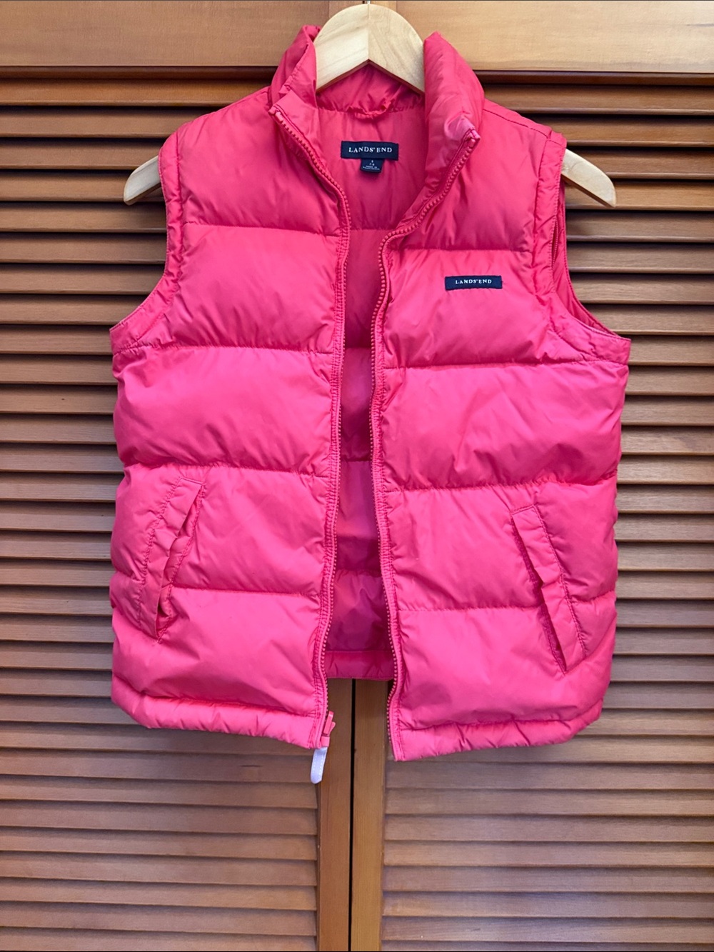 Lands' End Pink Quilted Puffer Vest - XS